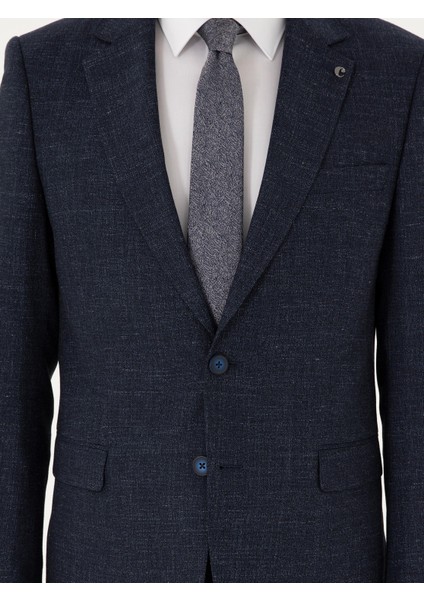 Erkek Lacivert Slim Fit Takım Elbise 50296395-VR033
