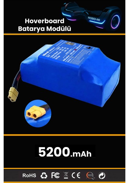 Hoverboard Elektrikli Kaykay Bataryası 5200MAH - Yüksek Yoğunluklu Li-Ion Hücre