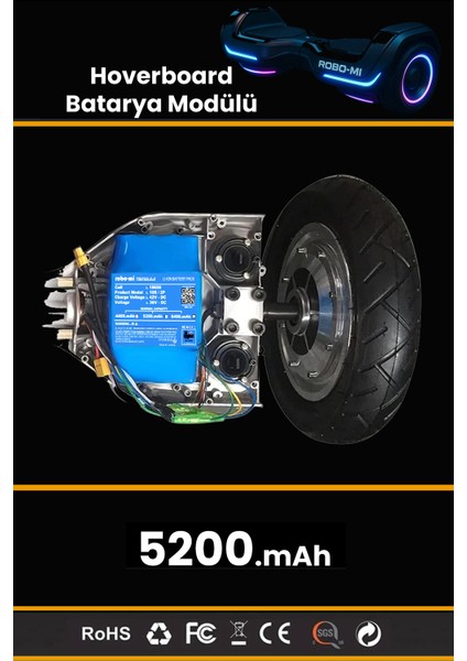 Hoverboard Elektrikli Kaykay Bataryası 5200MAH - Yüksek Yoğunluklu Li-Ion Hücre fırsatları