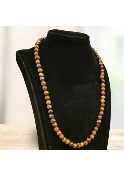 Kaplan Gözü Taşı Kolye (Faset Kesim) (Motivasyon ve Cesaret Taşı)