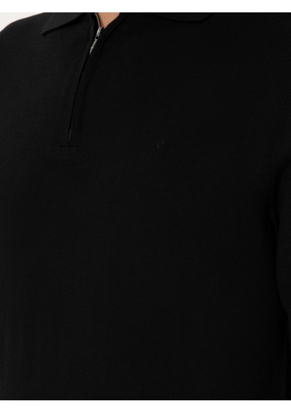 Erkek Siyah Regular Fit Basic Kazak 50296495-VR046