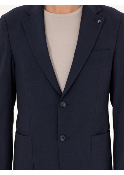 Erkek Koyu Lacivert Slim Fit Takım Elbise 50303386-VR100