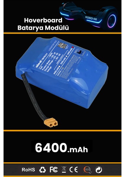 Hoverboard Elektrikli Kaykay Bataryası 6400MAH - Yüksek Yoğunluklu Li-Ion Hücre modelleri