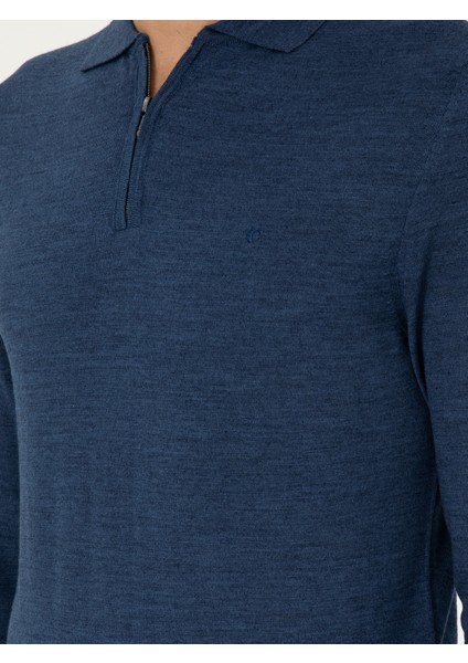 Erkek Indigo Regular Fit Basic Kazak 50296495-VR028