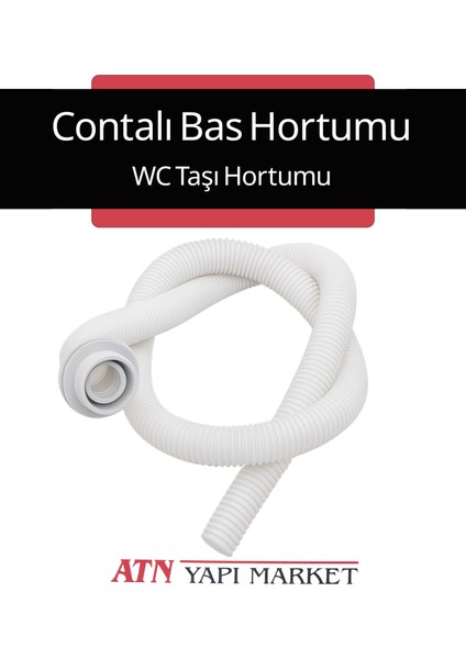 150 cm Contalı Bas Hortumu – Wc Taşı Hortumu – Esnek ve Dayanıklı Tahliye Hortumu