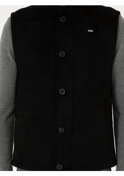 Erkek Siyah Süet Yelek 50296176-VR046