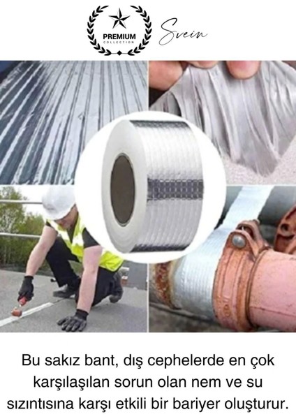Ekstra Güçlü 2 mt Dış Cephe Su Geçirmez Sakız Bant Yalıtım Çamur Bandı Sızdırmaz 3 Adet