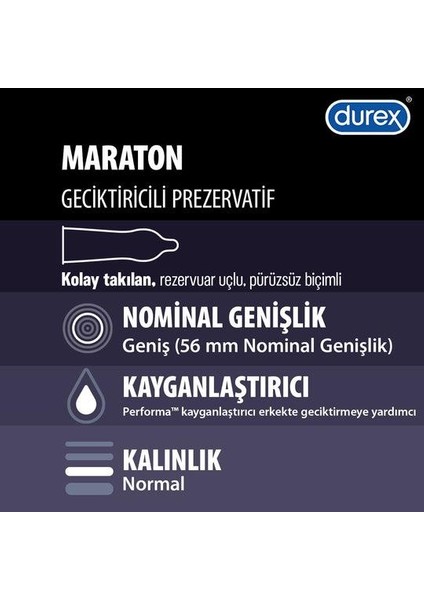 Maraton Prezervatif 10'lu 2 Adet Masaj Jeli Hediyeli