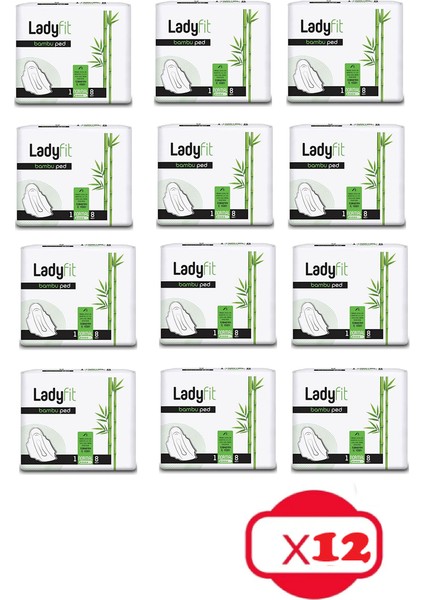 Bambu Ped Normal 8'li x 12 Paket96 Adet