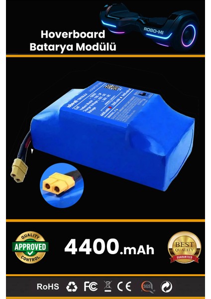 Hoverboard Elektrikli Kaykay Bataryası 4400MAH - Yüksek Yoğunluklu Li-Ion Hücre