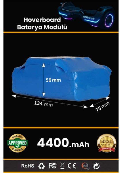 Hoverboard Elektrikli Kaykay Bataryası 4400MAH - Yüksek Yoğunluklu Li-Ion Hücre fiyatları