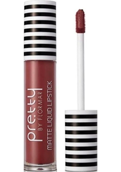 Flormar Yogun Pigmentli Mat Likit Ruj - Pretty Matte Lipstick - 012 Deep Amaranth- 8690604462827
