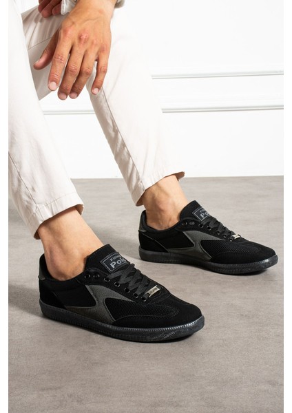 Erkek Sneaker Günlük Spor Ayakkabı Yüksek Taban Siyah Füme - Rahat Tasarım 024