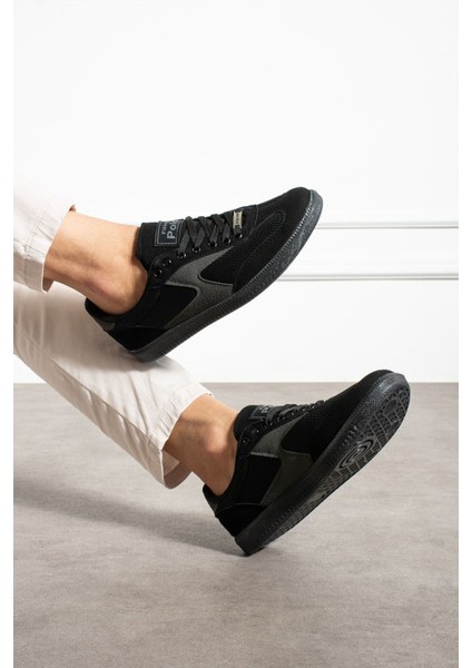Erkek Sneaker Günlük Spor Ayakkabı Yüksek Taban Siyah Füme - Rahat Tasarım 024