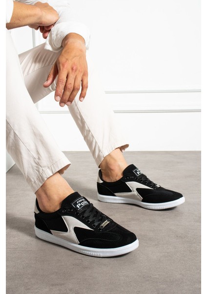 Erkek Sneaker Günlük Spor Ayakkabı Yüksek Taban Siyah Beyaz - Rahat Tasarım 024