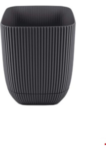 (3 Adet) Mercan Kare Plastik Çiçek Saksısı No.4 Kare (19,3X19,3X17 Cm) 4 Lt