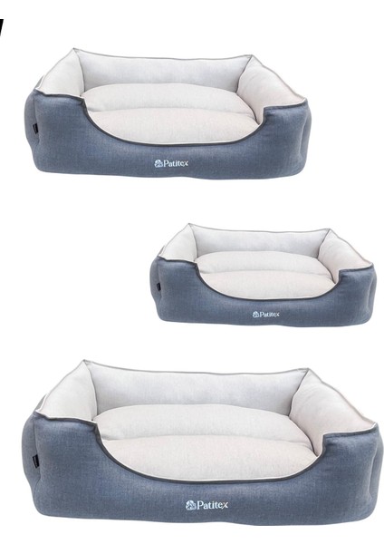 , Gri-Krem,köpek Yatakları ,kedi Yatakları,gabardin Kumaş,yıkanabilir,yastıklı