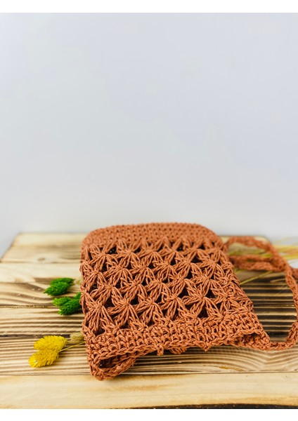 Kağıt Ip Hasır Askılı Örgü Omuz Çantası - Telefon Çantası En 18cm Boy 19 Cm Askı 135 Cm fiyatları