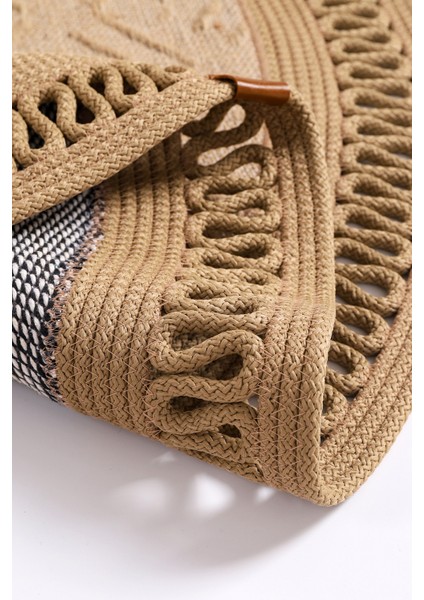 Naturel Daire Yıkanabilir Hasır El Dokuma Halı Yolluk Kilim Daire modelleri