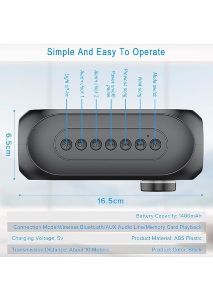 Multifonksiyonel Bluetooth Dijital Masa Saati Hoparlör+Rgb+Fm-Radio+Alarm Masa Saati fırsatları