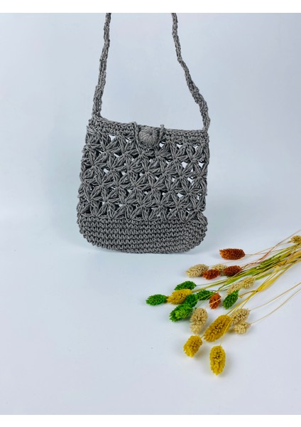 Kağıt Ip Hasır Askılı Örgü Omuz Çantası - Telefon Çantası En 18cm Boy 19 Cm Askı 135 Cm modelleri