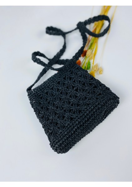 Kağıt Ip Hasır Askılı Örgü Omuz Çantası - Telefon Çantası En 18cm Boy 19 Cm Askı 135 Cm fiyatları