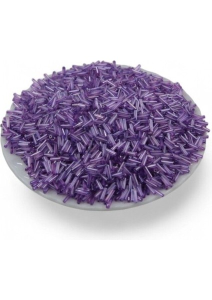 Içten Boyalı Lila Boru Boncuk 100 gr