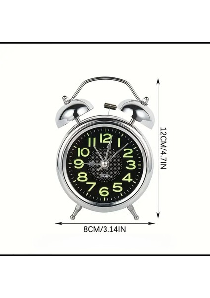 Metal Süper Yüksek Sesli Alarm Saati, Işıklı, Fosforlu, Gece Görünen Kadranlar, Sessiz Saniyeli modelleri