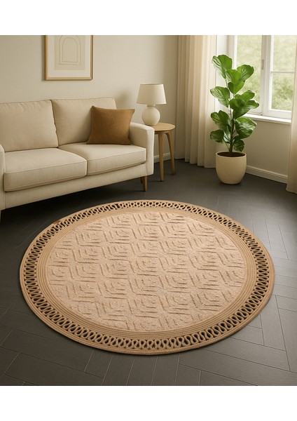 Naturel Daire Yıkanabilir Hasır El Dokuma Halı Yolluk Kilim Daire fiyatları