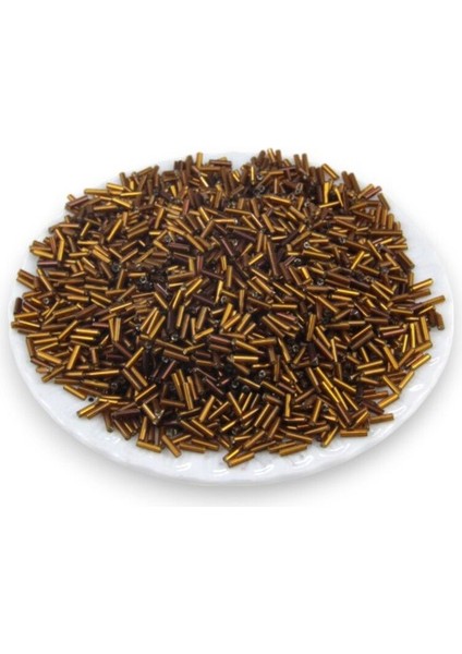 Kristal Parlak Gold Boru Boncuk 100 gr