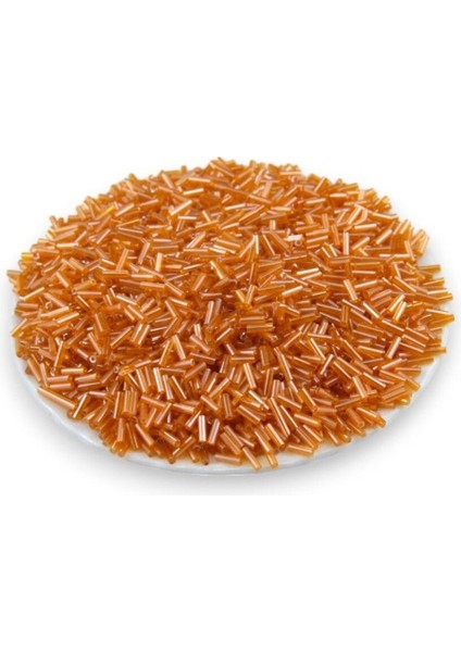 Açık Turuncu Boru Boncuk 100 gr