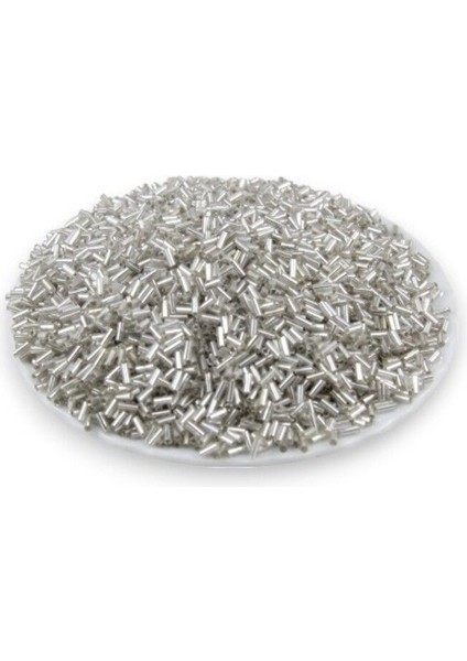 Gümüş Kısa Boru Boncuk 100 gr