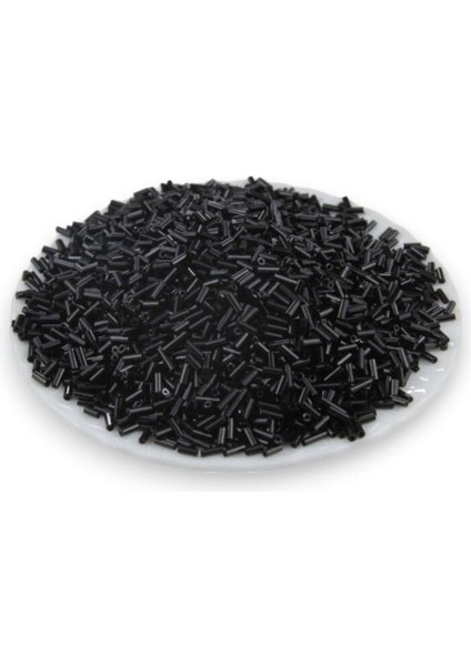 Siyah Kısa Boru Boncuk 100 gr