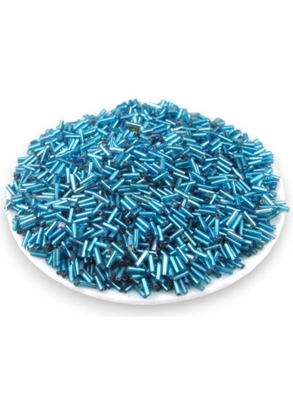 2 Renk Kristal Petrol Boru Boncuk 100 gr