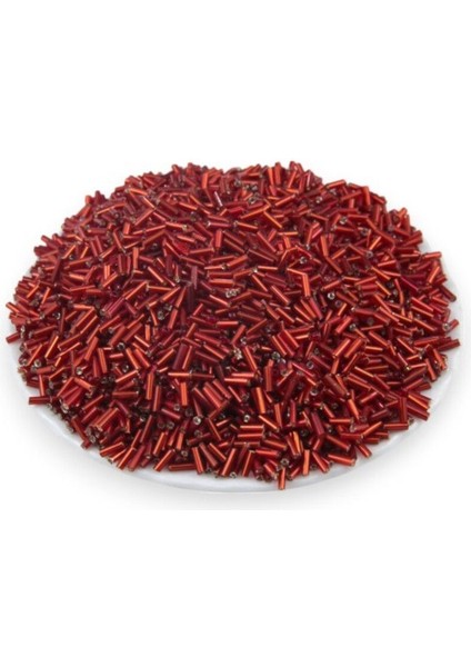 Kristal Bordo Boru Boncuk 100 gr