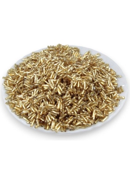 açık Gold Boru 6x2 mm Boncuk 100 gr