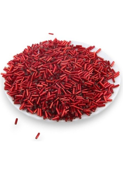 Kristal Kırmızı Boru Boncuk 100 gr