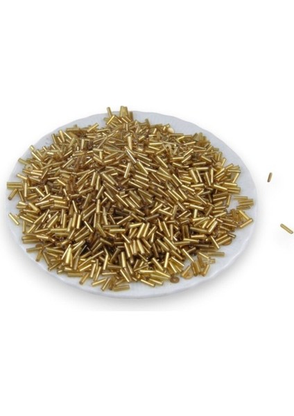 Koyu Kristal Gold Boru Boncuk 100 gr