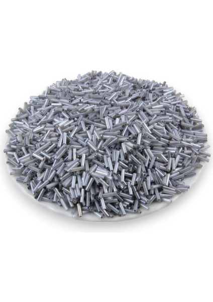 Kristal Koyu Gri Boru Boncuk 100 gr