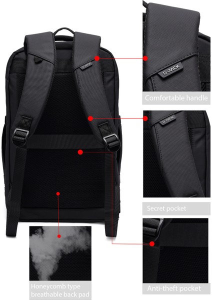 D-Pack Erkek Siyah Kumaş Sırt Çantası 25SBD30236F modelleri