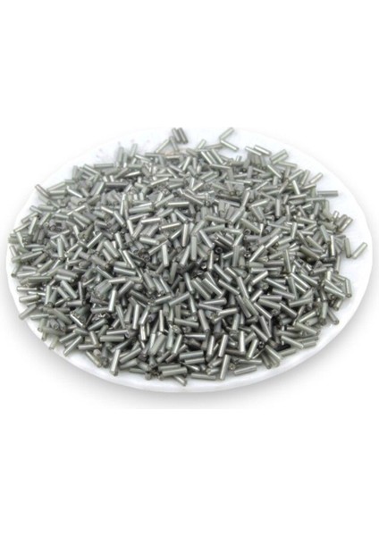 Kristal Gri Boru Boncuk 100 gr
