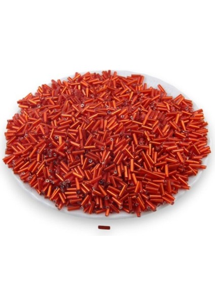 Kristal Turuncu Boru Boncuk 100 gr