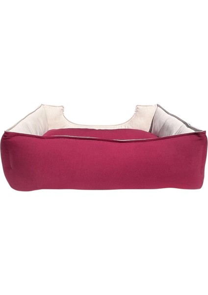 , Bordo-Krem,köpek Yatakları,kedi Yatakları,gabardin Kumaş,yıkanabilir,yastıklı fırsatları