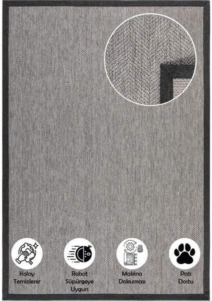 Dokuma Balık Sırtı Sisal Kolay Temizlenir Mutfak Antre Oturma Odası Kumaş Bordürlü Özel Halı