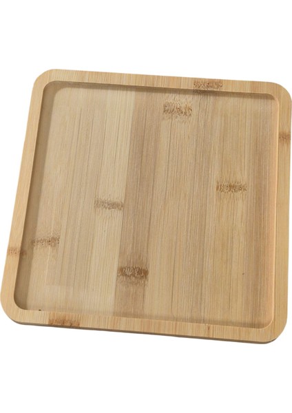 El Yapımı 6’lı Bambu Çerezlik ve Kahvaltılık Seti –9 cm Ahşap Sunum Kaseleri Kare Tabağı ile