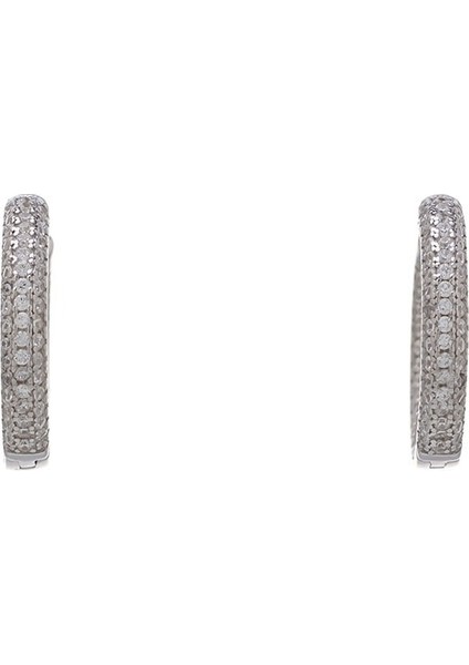 18 mm Halka Model-2 925 Ayar Gümüş Zirkon Taşlı Kadın Küpe fiyatları