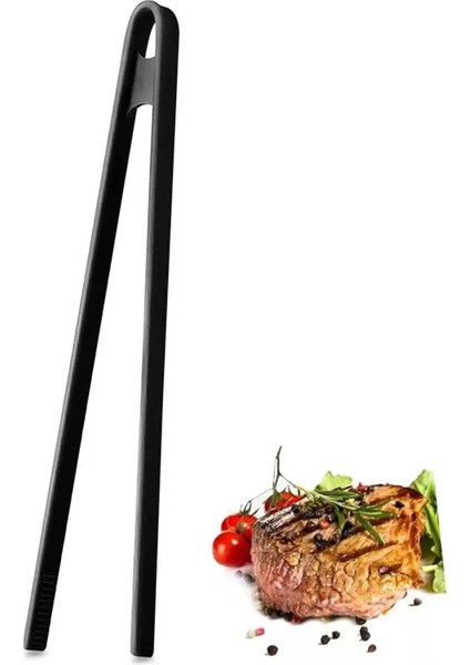 1 Adet Silikon Mutfak Maşası Yapışmaz Çizmez Barbekü Tava Maşası 24 cm fırsatları