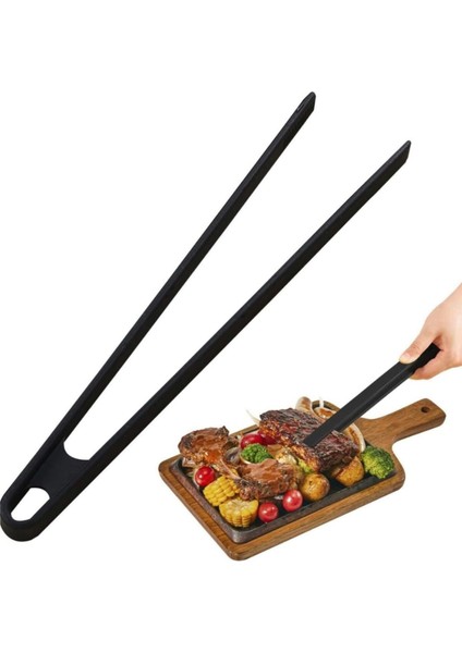1 Adet Silikon Mutfak Maşası Yapışmaz Çizmez Barbekü Tava Maşası 24 cm indirimleri