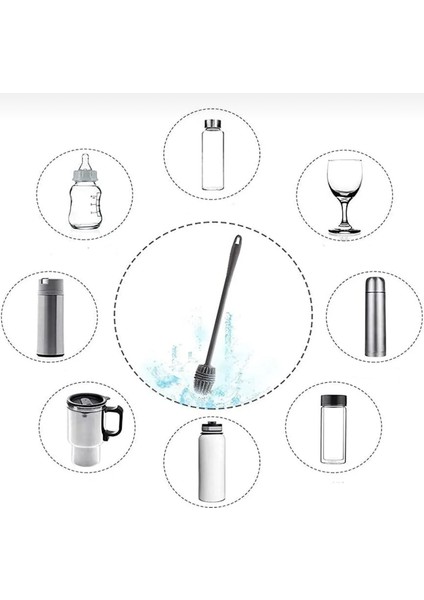 Silikon Şişe Biberon Bardak Emzik Kavanoz Sürahi Suluk Matara Temizleme Fırçası