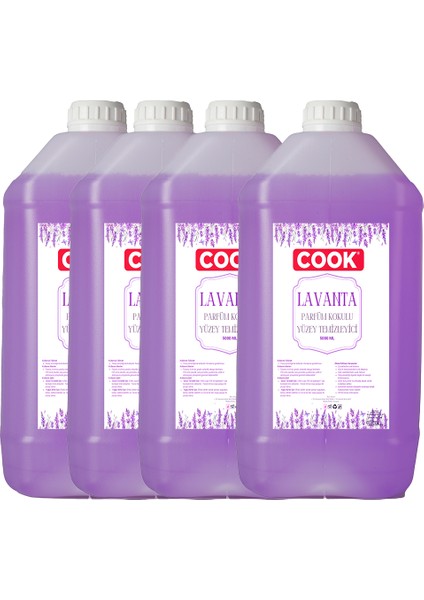 Lavanta Parfümlü Yüzey Temizleyici 5 Lt x 4 Adet